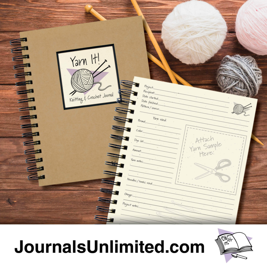 Craft County - My Knitting Journal - Organize & Track Projects & Supplies  for Knitting, Crochet or Sewing Crafts - 160 Pages - 6-Inches x 8-Inches