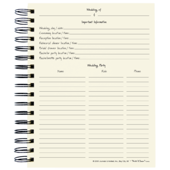 Wedding Planner, My Wedding Journal