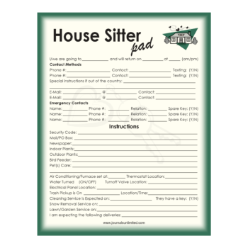 House Sitter Notepad