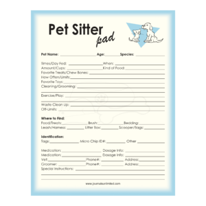Pet Sitter Notepad